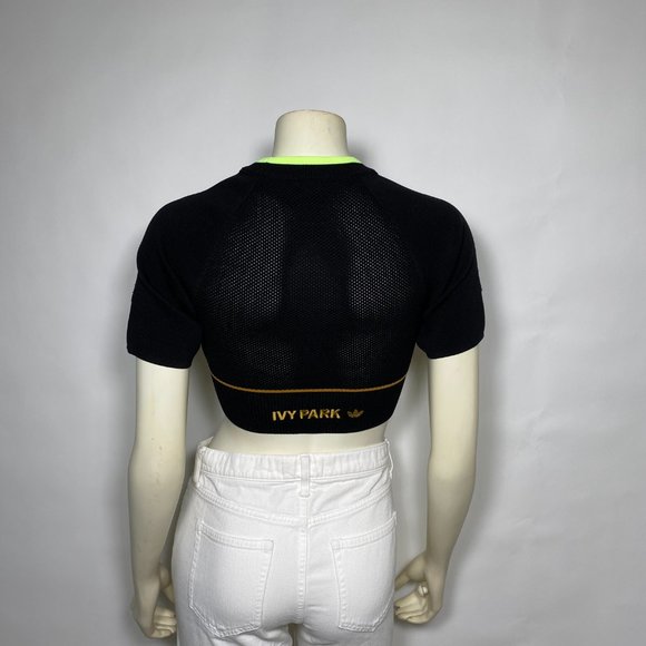 ADIDAS x IVY PARK Black Mesh Knit Crop Top - Picture 5 of 8